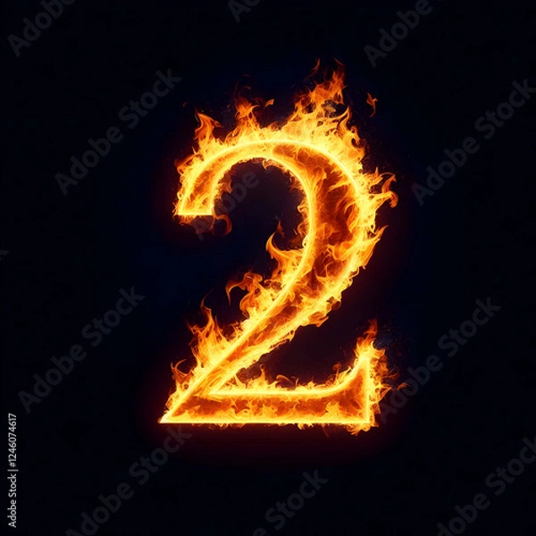 Obraz Fire Numerals Set