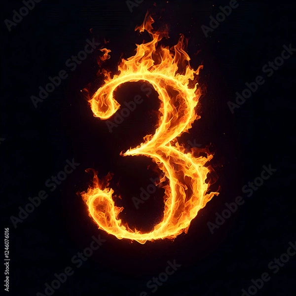 Obraz Fire Numerals Set