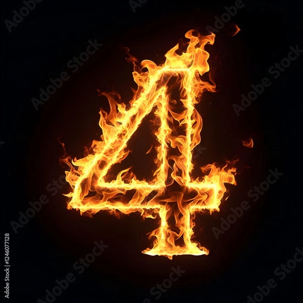 Obraz Fire Numerals Set