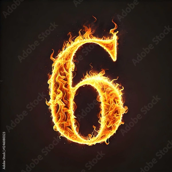 Obraz Fire Numerals Set