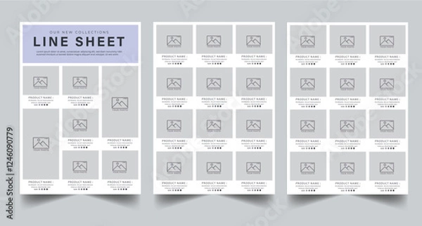 Fototapeta Product Catalog Design, Product Line Sheet Template, Wholesale Template,