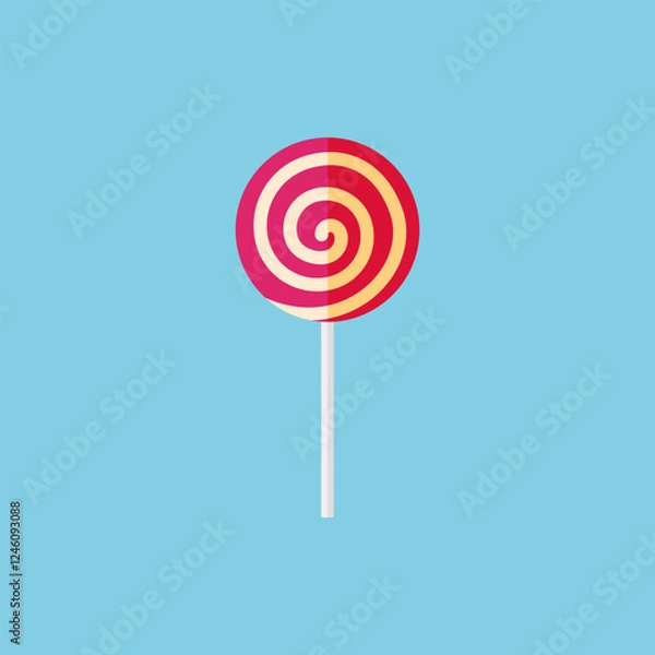 Obraz Flat vector colorful lollipop on blue background