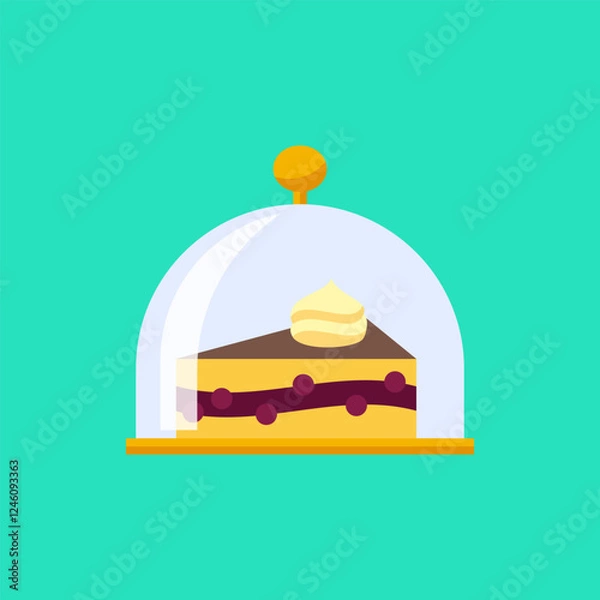 Obraz Flat vector illustration of a cake. Food illustration
