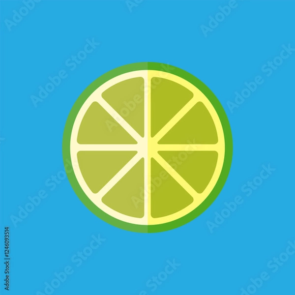 Obraz Flat vector lemon lime icon. Food illustration