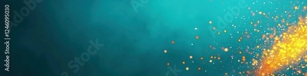 Fototapeta Abstract teal and orange particle explosion illustrating motion and energy concept