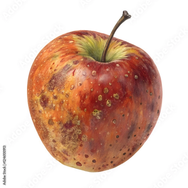 Fototapeta Rotten Rusty Apple in isolate background