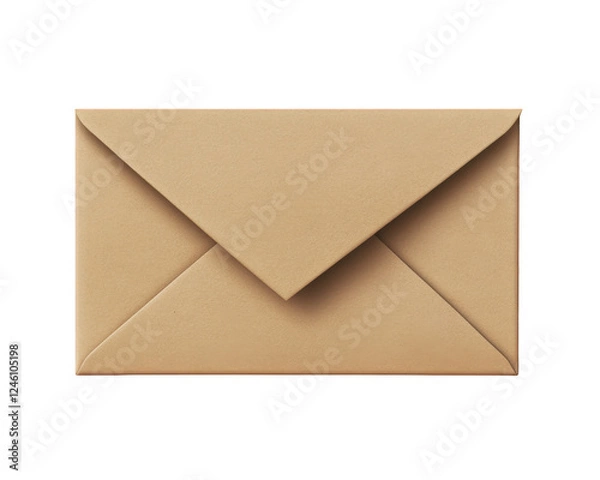 Fototapeta brown envelope with classic flap design, perfect for mailing letters or invitations. Its simple and elegant appearance makes it suitable for various occasions