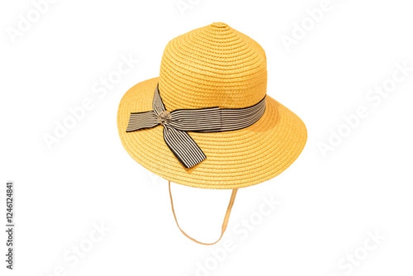 Obraz Brown Straw Hat Isolated On White Background.
