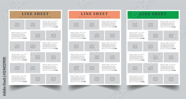 Fototapeta Product Catalog Design, Product Line Sheet Template, Wholesale Template,
