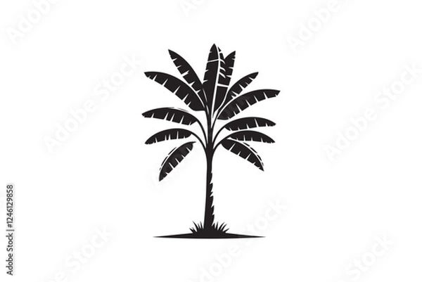 Fototapeta banana tree icon vector silhouette isolated in white background
