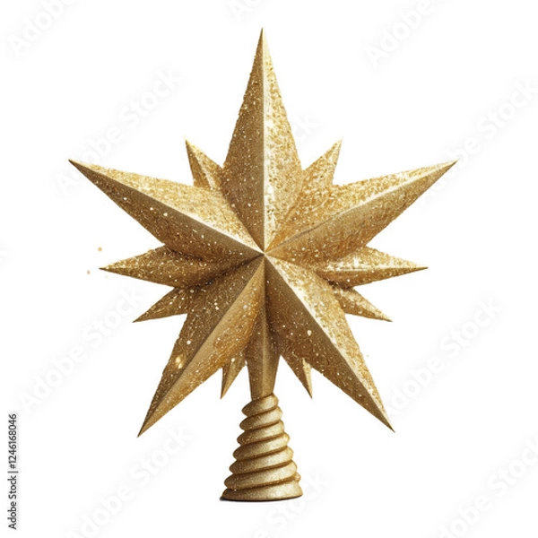 Fototapeta Christmas star on Isolat Transparent background