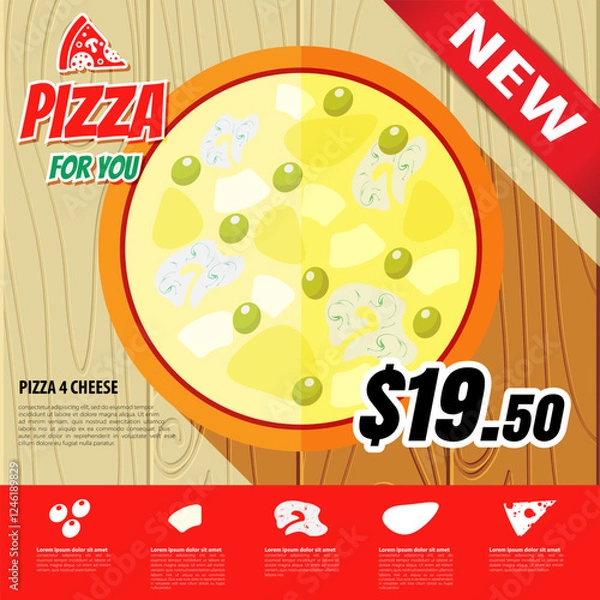 Obraz Vector pizza menu design