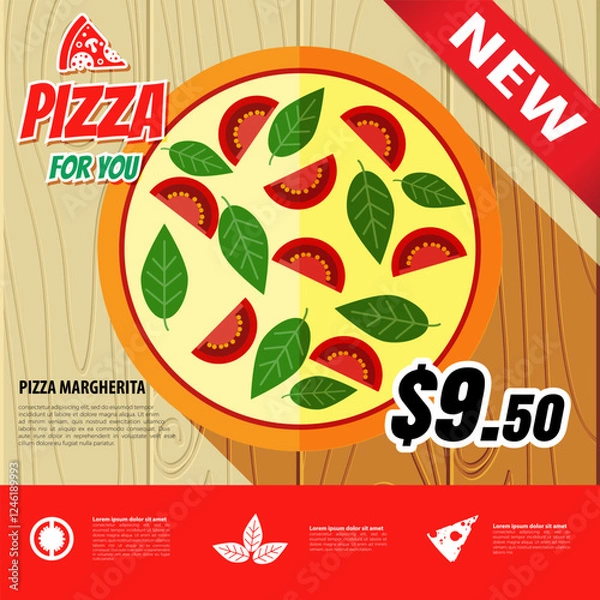 Obraz Vector pizza menu design
