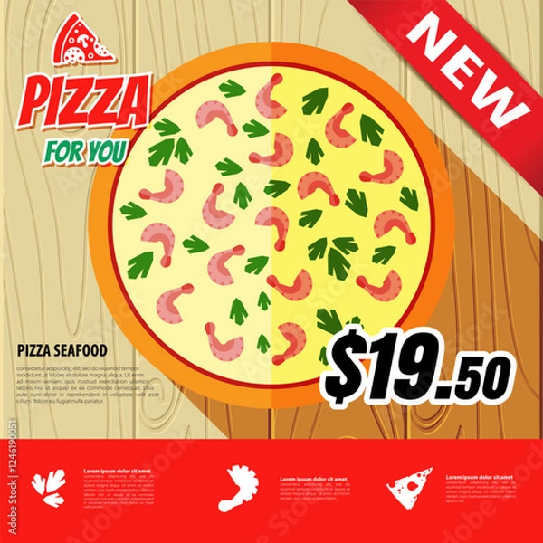 Obraz Vector pizza menu design