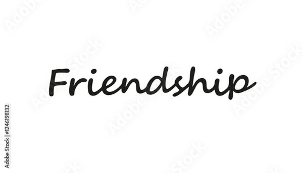 Fototapeta the word friendship is written in pink on a white background