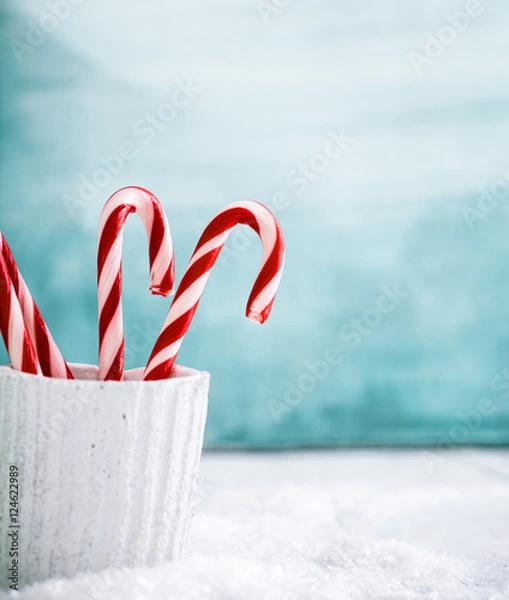 Obraz Candy cane on snow