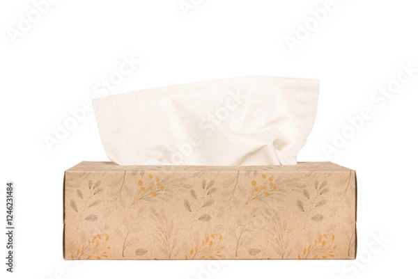 Fototapeta An isolated box of tissues on a white background