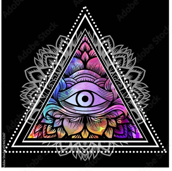 Fototapeta Third eye with mandala