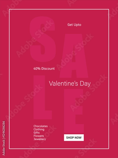 Obraz Pink, white and red sale valentines
