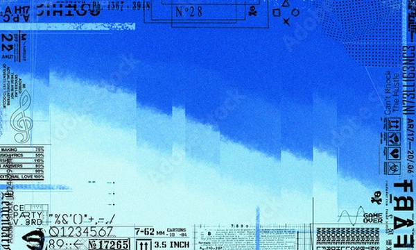 Fototapeta Abstract frame background with urban graphic elements. digital artwork