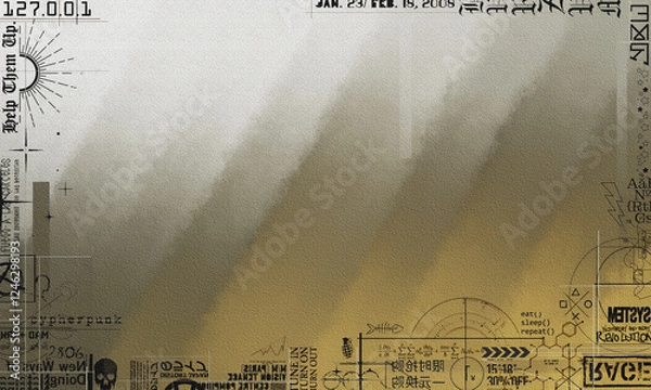 Fototapeta Abstract gradient background and typography graphic elements. digital artwork