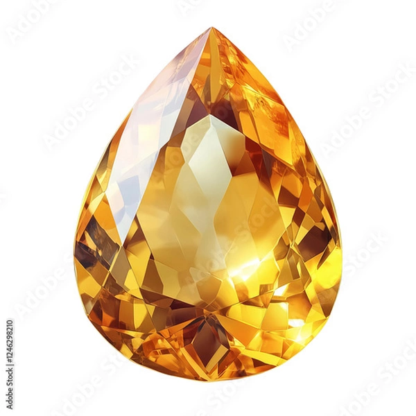 Obraz golden diamond on white background