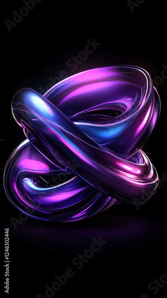 Fototapeta Liquid shapes abstract holographic 3D wavy background with colorful fluid design and flowing smooth motion effects.
