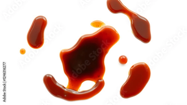 Fototapeta Sample of delicious balsamic vinegar isolated on white, top view. Generative AI