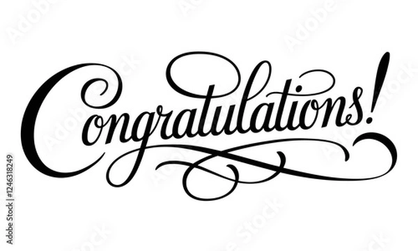 Obraz Congratulations Congratulate Appreciation quotes Calligraphy & Vintage Typography Stylish Script Lettering