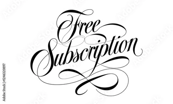 Obraz Free Subscription Calligraphy & Vintage Typography |Stylish Script, Handwritten Lettering Design