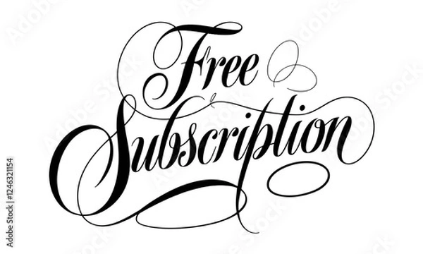 Fototapeta Free Subscription Calligraphy & Vintage Typography |Stylish Script, Handwritten Lettering Design