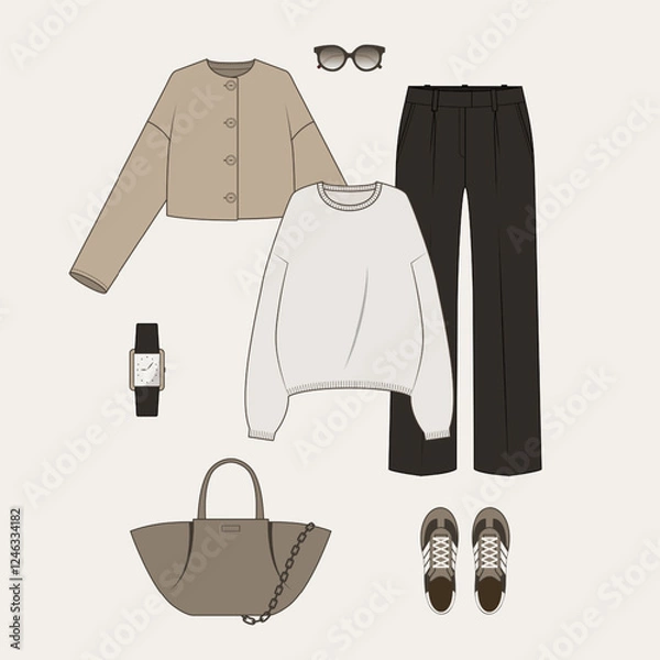 Obraz Short Jacket Brown Set