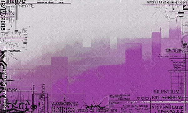 Fototapeta Abstract gradient color background with urban graphic elements