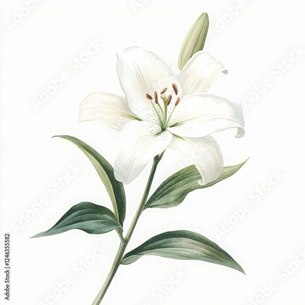 Fototapeta Realistic boho style water lily is elegant and calming