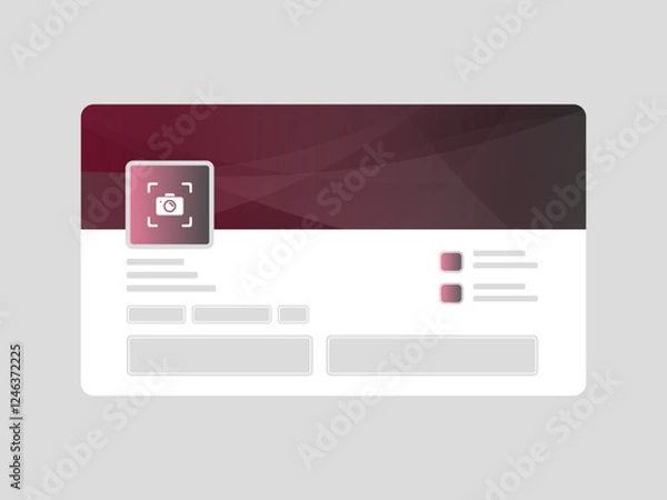 Fototapeta Flat design LinkedIn page mockup with abstract fluid background