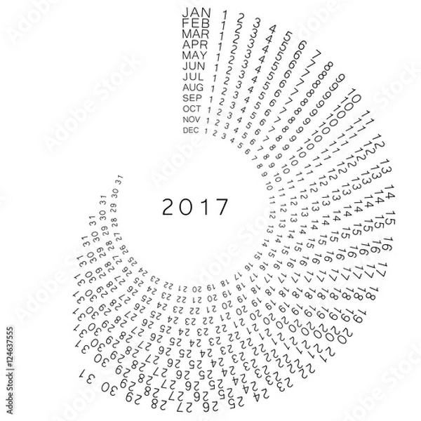 Obraz 2017 spiral calendar