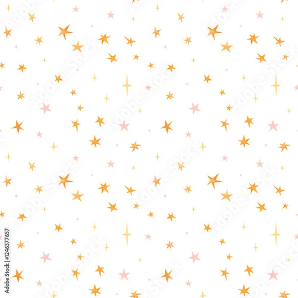 Fototapeta Seamless vector pattern with stars for background, wallpaper, printing, textile design, blanket pattern, decor etc. Star pattern in dulcet style.