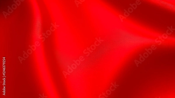 Fototapeta Texture of beautiful red silk fabric as background, closeup. Generative AI