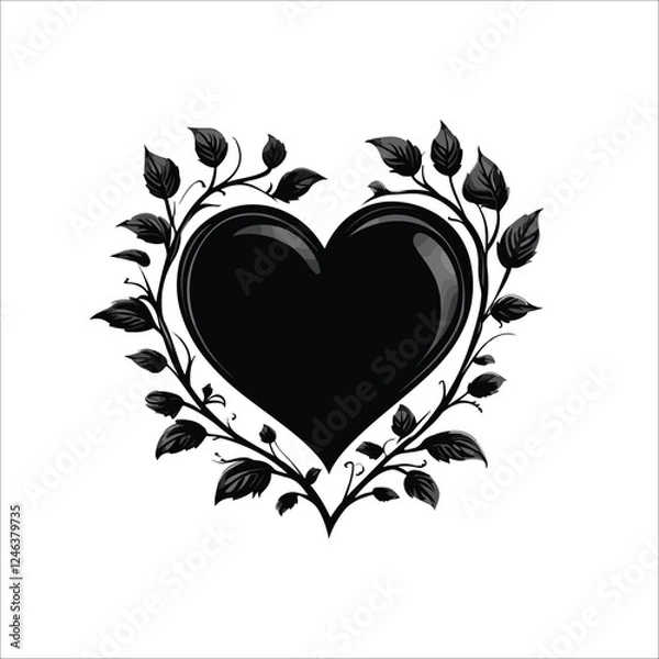 Fototapeta heart with floral pattern