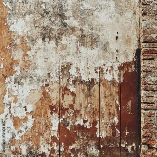 Fototapeta Historical wall texture urban setting photograph grunge environment close-up view architectural details