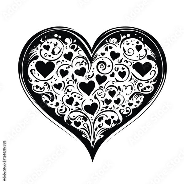 Fototapeta heart with floral pattern