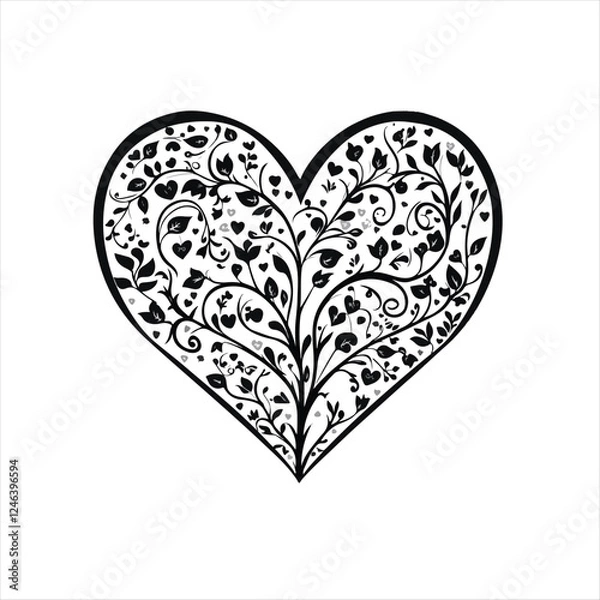 Obraz heart with floral pattern