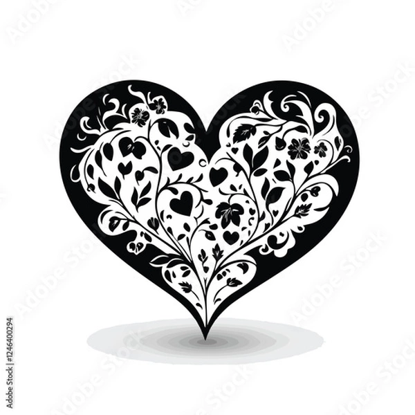 Obraz heart with floral pattern
