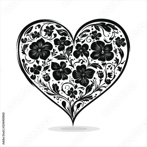 Obraz heart with floral pattern
