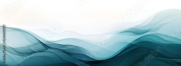 Fototapeta Minimalist Abstract Teal Wave Art,
Elegant Teal Waves in a Modern Composition