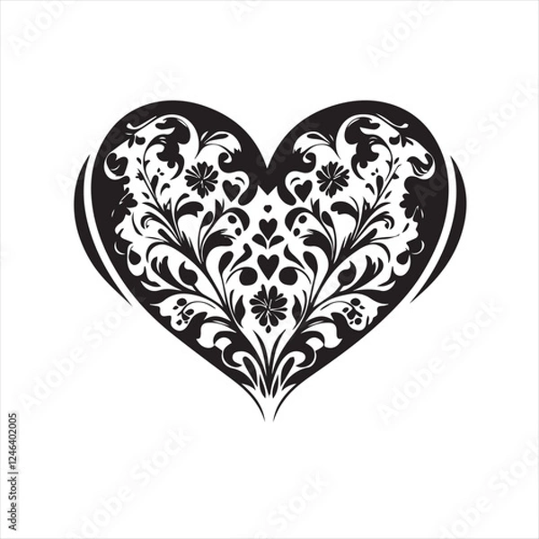 Obraz heart with floral pattern