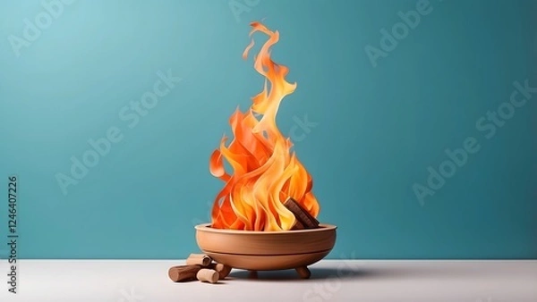 Fototapeta Lag BaOmer banner with empty space Without Text, Orange Minimal background