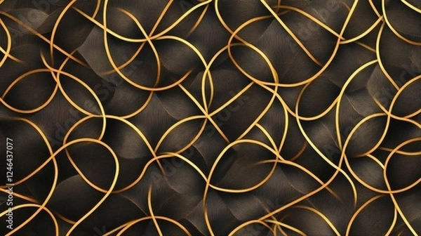 Fototapeta Elegant minimal abstract pattern with golden gradients and delicate polygonal outlines, modern aesthetic.