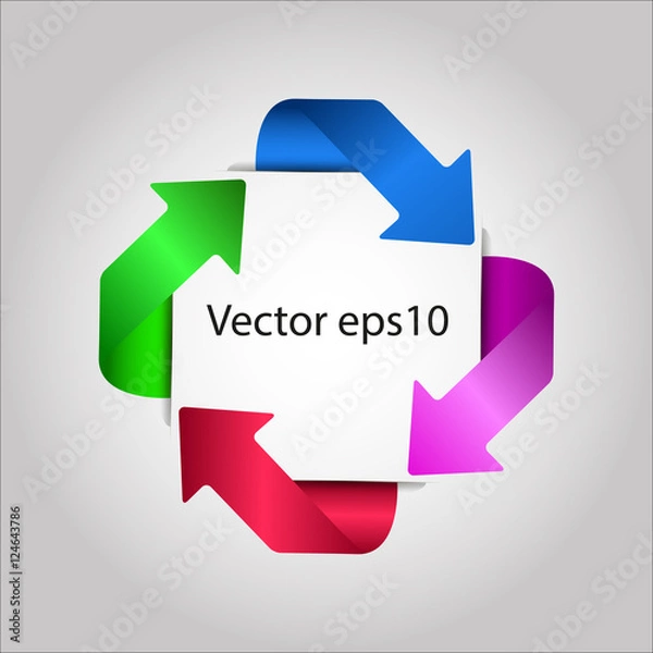 Fototapeta Colorful vector arrows on grey background