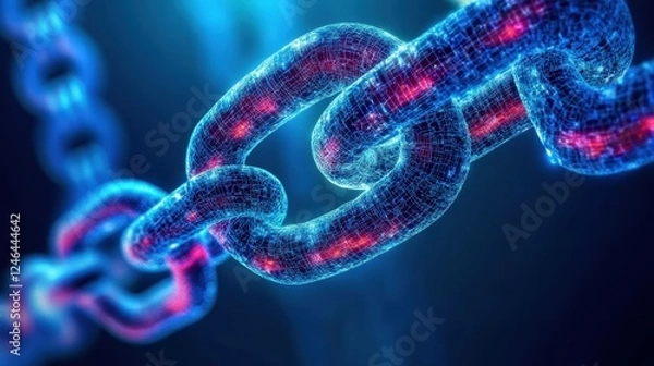 Fototapeta A visual representation of blockchain transparency, with glowing nodes and verified data paths.
